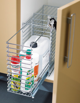 Cleaning agent pull-out, base unit, lateral installation, lockable