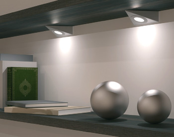 Recess/surface mounted downlight, Round/triangular, Häfele Loox LED 4009, aluminium, 350 mA