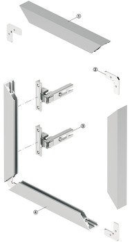 Aluminium glass frame profile, for glass thickness 4 mm