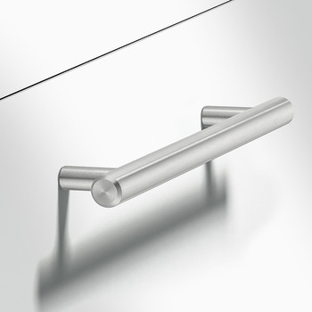 Furniture handle, Handle with base, stainless steel, round