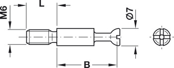 Variofix connecting bolt, with M6 thread