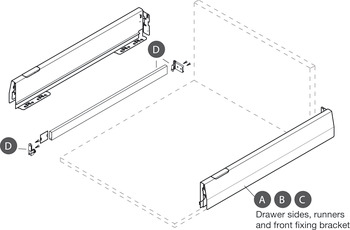 Side railing, Rectangular, Häfele Matrix Box P