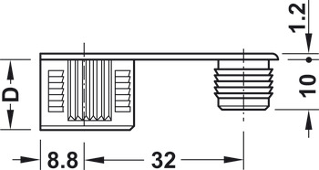 Variofix connecting bolt, Häfele Rafix M20, for drill hole Ø 5 mm