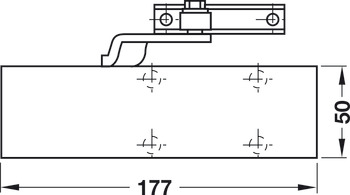 Overhead door closer, TS 1500, EN 3, 4, with arm and hold open arm, Geze