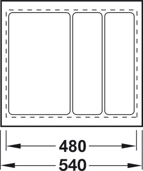 Multi-purpose insert, universal, for cutting to size, deep-drawn