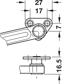 Lid stay individual component, metal supporting arm