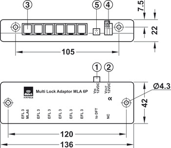 Multi-lock adapter, MLA 6P multi-lock adapter