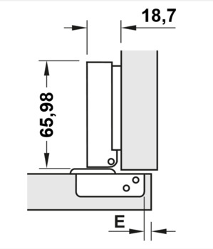 Concealed hinge, Häfele Metalla SM 95°, full overlay mounting