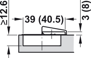 Concealed hinge, Tiomos 110°, half overlay/twin mounting