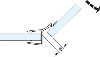 Glass door seal, 135°, Aquasys