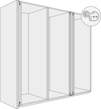Fitting Set for Pivoting Cabinet Doors, Hawa-Concepta III 25/35 Push