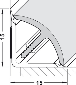 Profile strip, wall connection profile, 2-piece