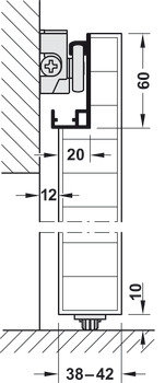 Set components, Slido Design 80-M, set with running track for 1 door