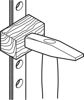 Shelf support strip, Plastic, for knocking into 9.5 x 4 mm groove