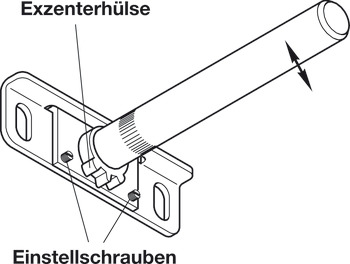 Shelf support, With screw-on plate, side, height and tilt adjustment