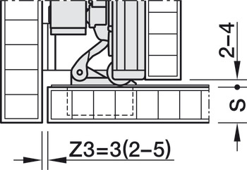 Fitting Set for Pivoting Cabinet Doors, Hawa-Concepta III 25/35 Push