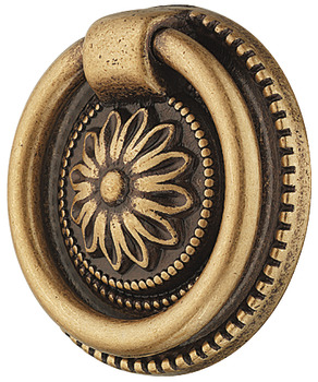 Furniture handle, Drop pendant handle, brass, round