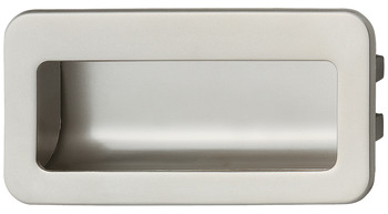 Inset handle, Zinc alloy, with harpoon-type flange