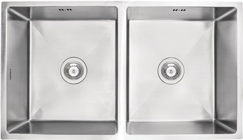 Sink, Stainless steel, squareline, double bowl