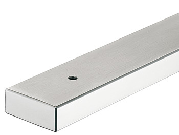 Designer furniture foot, without height adjustment, stainless steel