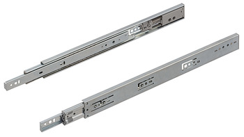 Drawer runners, single extension, load-bearing capacity up to 45 kg, steel, for surface mounting