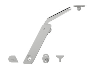 Stay flap fitting, Häfele Free flap H 1.5, metal supporting arm, 1-piece set