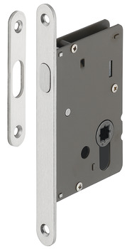 Mortise lock, For sliding doors, with compass bolt, Startec, bathroom/WC, backset 50 mm