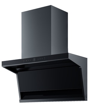 L-Shaped Wall Chimney Hood, Touch & Gesture Control, Dark Gray, 90 cm