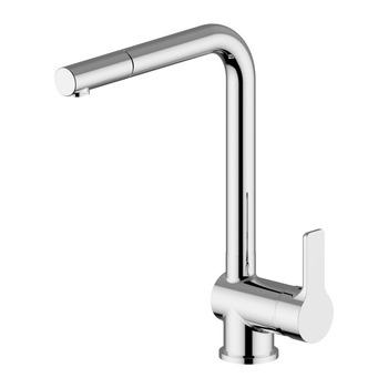 Kitchen Mixer Tap, Pull Out Spout, L-Shaped