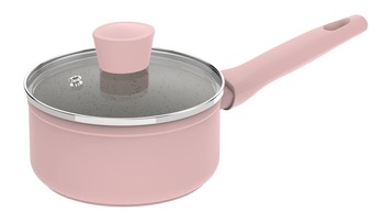 Cookware, Sauce Pan 18 cm with Lid, Soft Pink
